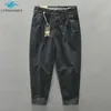 Mężczyźni Jesień Moda Solidny Kolor Koreański Styl Harem Spodnie Mężczyzna Harajuku Casual Loose Mid Waist Wild Slim Fit Cotton Ołówek Spoder 210702