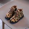 Girls and boys autumn Martin boots children's princess short boots baby leopard single leather boots 210713