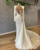 Perły Koraliki Suknie Wieczorowe Eleganckie plisy Zroszony Z Długim Rękawem Sexy Mermaid Prom Dress Formalna Robe de Soiree Custom Made