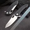 Promotion Flipper Folding Knife 8Cr13Mov Satin Blade G10 + Stainless Steel Sheet Handle Ball Bearing EDC Pocket Knives With Retail Box