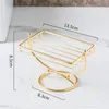 Mode Zeepplaat Body Cleaning 304 Rvs Gouden Kleur Hotel Bad Gereedschap Soaps Dish Draining Rack