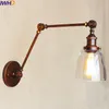 Lâmpada de parede Ferro forjado Ferro vintage Swing Longo Armamento de arco de banheiro leve Lighting Home Luters Applique Murale Luminaire moderna