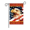 9 couleurs drapeau de jardin américain coloré drapeaux d'impression bannière Happy Americans lin tissu Gardenflag jardins décoration 120 pièces SN2270