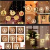 Decorations Festive Party Supplies & Garden Drop Delivery 2021 Qifu Elk Snowman Curtain Light Christmas Decor For Home Navidad Noel Cristmas