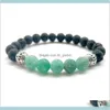 EST 8 mm Natuurlijke zwarte lava steen kleurrijk verweerde kralen Bracelet Essenti￫le olie parfum diffuser armbanden vrouwen mannen yoga sieraden gja ugkxq