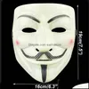 Festliga leveranser Home Gardenhalloween Horror Grie Mask Plastic V Vendetta FL Face Man Street Dance Masks Costume Party Roll CO2591280