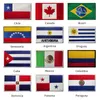 Americas länder flagga tyg krok och loop fästorgan broderi patches chile Brasilien Mexiko Panama Argentina Kuba patch badge armband klistermärke diy