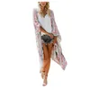 Women's Swimwear Beach Dress Summer Floral Swimsuit Print Bathing Suit 2021 Women Long Cover Up Beachwear Bandeau Sexy