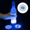 Tapis Pads 5PCS Mini Glow LED Bouteille Lumière Autocollants Étanche Luminescent Coasters Festival Night Club Bar Party Décoration218p