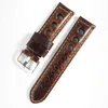 Retro Watch Band Strap 20mm 22mm 24mm Genuine Leather Watchbands homens Mulheres Mulheres relógios de pulso Acessórios Correa Samsung Galaxy Active 2