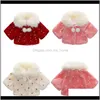 Kurtki Odzież Odzież Baby Maternity Drop Delivery 2021 Zimowe Dziewczyny Płaszcz Faux Fur Children Baby Cloak Pearl Buttons Kurtka Plus Vet