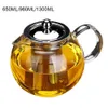 650ML 950ML 1300ML مقاومة للحرارة زجاج إبريق الشاي التعريفي طباخ مع 304 الفولاذ المقاوم للصدأ مصفاة 210813