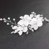 Le Liin Nupcial Cristal Pérola Flor Cabelo De Cabelo Estilo Floral Barrette Noiva Jóias Casamento Acessórios 210707