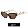 Trendy Klein Frame Zonnebril Gepersonaliseerde Keten Zonnebril Benen Trendy Street Sun Shirting Sunglasses