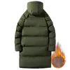 Brand Winter Long Fleece Parka Coat Men Warm Jacket 7XL 8XL Large Size Hooded Windbreaker Thicken Casual Thermal Parkas 211124