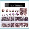 Decoraciones Salón Salud Beautybox Super Glitter Crystal Nail Rhinestones Colores mezclados Flatback Ab Glass Strass 3D Charm Gem Diy Manicura