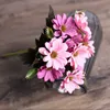 家の装飾アクセサリーのための1つのバンドルシルクガーベラ花瓶結婚式の装飾的な花ブライダルブーケ材料造花Y0630