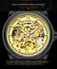 Original fabrik Männer Mechanische Uhren Automatische Selbst-Wind uhr Goldene Transparente Mesh Stahl Armbanduhr Skeleton Mann Männlich band