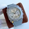 41 mm octo FINISSIMO 103295 OS Quartz Chronograph Mens Watch Stophatch Squelette Titanium Steel cadran gris et bracelet en caoutchouc Sport Wat 1619