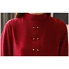 Womens Tops And Blouses Stand Collar Red Chiffon Blouse Shirt Women Tops Blusas Mujer De Moda Long Sleeve Blouse Women C544 210426