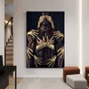 African Art Black Gold Nude Man Canvas Painting Modern Wall Art Posters and Prints Canvas Pictures for Living Room Wall Decor6809565