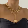 Sautoirs Conception Grand Épais Chunky Chaîne Collier Ras Du Cou Pour Femmes Hommes Punk Portrait Pentant Hip Hop Bijoux Grunge Partie Cadeau