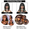 Synthetic Wigs Ombre Red Hair Wig Braiding Braids Women With Bangs Perruque Bob Short For Black8900424