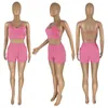 Verão Mulheres Roupas Sportswear Tracksuits Sexy Vest Shorts Outfits Dois Peças Definir Top Senhoras Calças Ternos 2021 Tipo Venda KLW6572