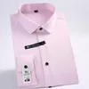 Erkek Elbise Gömlek Mor Ipek Pamuk Gömlek Erkekler Spandex Ofis Örgün Slim-Fit Sosyal Safari Japonya Modeli İş Katı Camisas