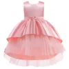 Flower Kids Dress for Girls Wedding Party Lace Backless Bowknot Girl Elegante Abito da Comunione principessa per bambini 210508