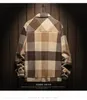 Giacche da uomo Giacca Autunno e inverno Plaid oversize stampato Cappotto di lana vintage hip-hop Casual corto allentato