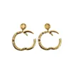 Kvinnor Vintage S925 Stud Snake Style Letter Örhängen Personlighet Överdrift Golden Alloy Eroddrop Court Antique Studs