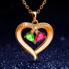 European American Fashion Love Heart Necklace Embellished with Crystals Mom Womens Valentines Gift