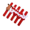 Party Favorit Christmas Patting Circle Armband Dekoration för Xmas Barngåva Santa Claus Snowman Deer Nyår Gifts Toy Decor