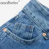 Women Denim Pants Casual Bottoms Cotton Wide-leg Jeans Trousers Autumn Spring High Waist Long Side Pockets Faded Wide 210604