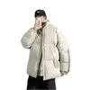 Bolubao 패션 남자의 겨울 홍콩 스타일 파파 캐주얼 스탠드 칼라 두꺼운 패딩 재킷 단색 느슨한 일일 남자 220107