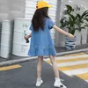 Foreign Style Girls Loose Ruffles Denim Dress Summer New Kids Leisure One Piece Garment Children's Princess Dresses Clothes X452 Q0716