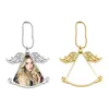 Angel Wing Pendant Favor Sublimation Blanks Smycken Halsband DIY Foto Xmas Tree Hängande Hänge Bil Charms Festival Dekoration Rope Chain