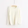 Solidne koszule bawełniane bluzka Plus Sizevizeck Turtleneck Slim Jumper Kobiety dzianiny żebrowane sweter pulower 210514