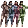 Fall Plus Storlekskläder 2 Piece Set TrackSuit Stretch Top och Byxor Outfits Jogger Sweatsit Matchande Partihandel Drop 210930