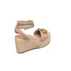 Thick soled high heeled womens sandals light rope woven cross strap fishermans shoes luxurious female designer wild wedge shaped comfortable Sandals letter shoes