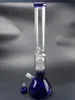 Blå färgglas Vatten Bongs för olja DAB Rigger Hookah med skålar Filtrulla Tillbehör