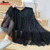 女性のスカート夏のレースプリンセスフェアリースタイル3レイヤーのボーランドチュールスカートBouffant Puffy Fashion Long Tutu S 210524