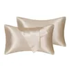 QueenKING Silk Satin Pillow Case Bedding Pillowcase Smooth Home White Black Grey Khaki Sky Blue Pink Sliver6155340