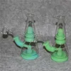 Glow in the dark mini bubbler silicone smoking pipes Water Pipe multiple Color Silicon Oil Rigs bongs Hookahs Glass Bowl quartz banger