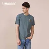 シンウッド夏の新しい3Dレター刺繍Tシャツ男性210g 100％コットン環境に優しい布地トップス快適なTシャツSK120158 210410