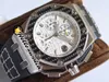 Uhren Herren Luxusmarke V2 Juan Pablo Montoya 26030 Kohlefaser-Lünette Cal.2840 A2840 Automatik-Chronograph Herrenuhr Blaues Textur-Zifferblatt Leder