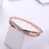 Fashion Classic Women's Armband Silver Color Gold Bangles for Women Rose Rhinestone Cuff Trendy Jewelry Gifts Bangle