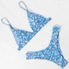 Omkagi Tie Dye Bikini Set Badkläder Kvinnor Baddräkt Sexig Push Up Micro Swimming Badkläder Högskuren Blommig Brasiliansk 210621