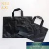 Poignée en plastique noir sac cadeau vêtements centre commercial magasin Shopping fête de mariage faveur emballage sacs gratuits